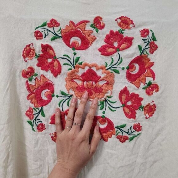 Z&L Europe Kimono Robe Embroidered Floral Duster Size Medium b56 - Picture 10 of 11